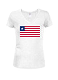 Liberian Flag Juniors V Neck T-Shirt