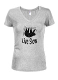 Live Slow Juniors V Neck T-Shirt