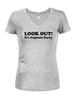Look Out! It's Captain Party Juniors V Neck T-Shirt