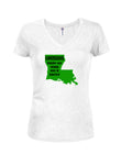 Louisiana: Number one swamp state in America! Juniors V Neck T-Shirt