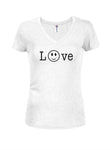 Love Smiley Juniors V Neck T-Shirt