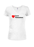 Love Volunteer Juniors Camiseta con cuello en V