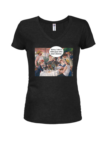 Luncheon of the Boating Party Juniors V Neck T-Shirt