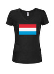 T-shirt à col en V pour juniors avec drapeau luxembourgeois