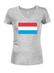 T-shirt à col en V pour juniors avec drapeau luxembourgeois