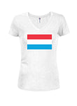 T-shirt à col en V pour juniors avec drapeau luxembourgeois