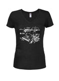 M-16 Schematic Juniors V Neck T-Shirt