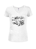 M-16 Schematic Juniors V Neck T-Shirt