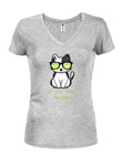 My Cat Thinks I'm Cool Juniors V Neck T-Shirt