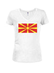 Macedonian Flag Juniors V Neck T-Shirt