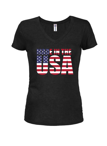 Made in the USA Juniors V Neck T-Shirt