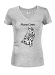 Maine Coon Cat Juniors V Neck T-Shirt