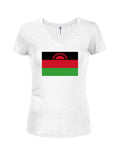 T-shirt à col en V pour juniors avec drapeau du Malawi