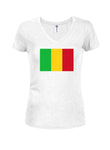 T-shirt à col en V pour juniors avec drapeau malien