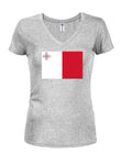 Maltese Flag Juniors V Neck T-Shirt