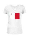 Maltese Flag Juniors V Neck T-Shirt