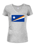 T-shirt à col en V pour enfants, drapeau marshallais