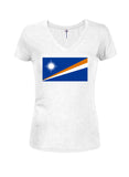 T-shirt à col en V pour enfants, drapeau marshallais