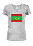 T-shirt col en V junior drapeau mauritanien