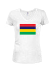 T-shirt col en V junior drapeau mauricien