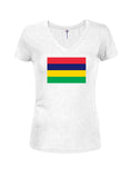 T-shirt col en V junior drapeau mauricien