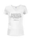 Que el Dios de la esperanza te llene de toda alegría Camiseta con cuello en V para jóvenes
