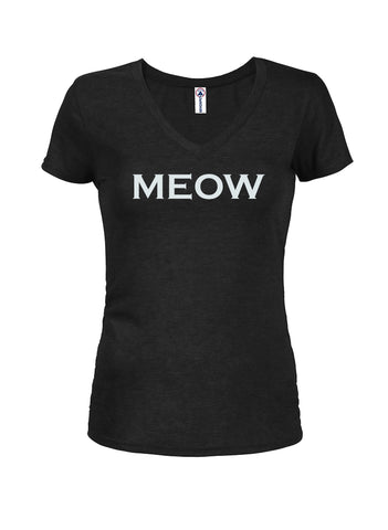 Meow Juniors V Neck T-Shirt