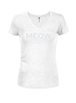 Meow Juniors V Neck T-Shirt