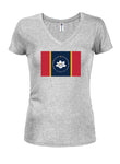 Mississippi State Flag Juniors V Neck T-Shirt