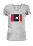Mississippi State Flag Juniors V Neck T-Shirt