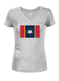 T-shirt à col en V pour junior avec drapeau de l'État du Mississippi