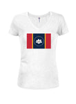 T-shirt à col en V pour junior avec drapeau de l'État du Mississippi