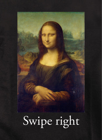 Mona Lisa Swipe Right Kids T-Shirt