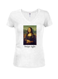 Mona Lisa Swipe Right Juniors T-shirt à col en V