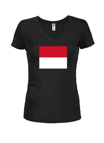 Monaco Flag Juniors V Neck T-Shirt