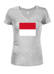 T-shirt col en V junior drapeau de Monaco