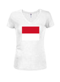 T-shirt col en V junior drapeau de Monaco