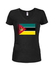 T-shirt à col en V pour juniors avec drapeau mozambicain