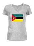 T-shirt à col en V pour juniors avec drapeau mozambicain