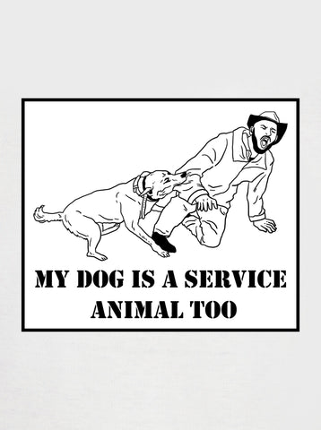 Mi perro también es un animal de servicio. Camiseta para niños