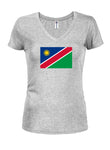 T-shirt à col en V pour juniors avec drapeau namibien