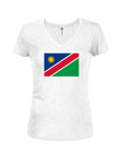 T-shirt à col en V pour juniors avec drapeau namibien