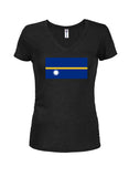 Nauruan Flag Juniors V Neck T-Shirt