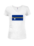 Nauruan Flag Juniors V Neck T-Shirt