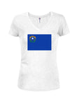 Nevada State Flag Juniors V Neck T-Shirt