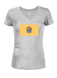 T-shirt à col en V pour juniors avec drapeau de l'État du New Jersey