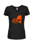 New York: Say “fuggettaboutit” and we will beat your ass? Juniors V Neck T-Shirt