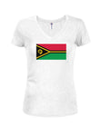 T-shirt à col en V pour juniors avec drapeau du Ni-Vanuatu