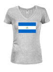 T-shirt col en V junior drapeau nicaraguayen