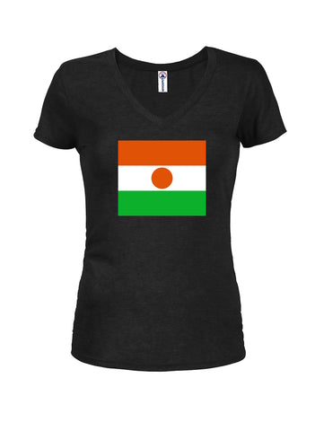 Nigerien Flag Juniors V Neck T-Shirt